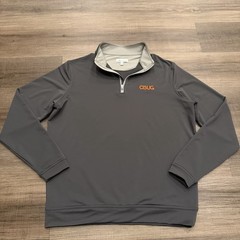 Peter Millar Perth Quarter Zip Pullover Gray Stretch Performance Mens M Golf