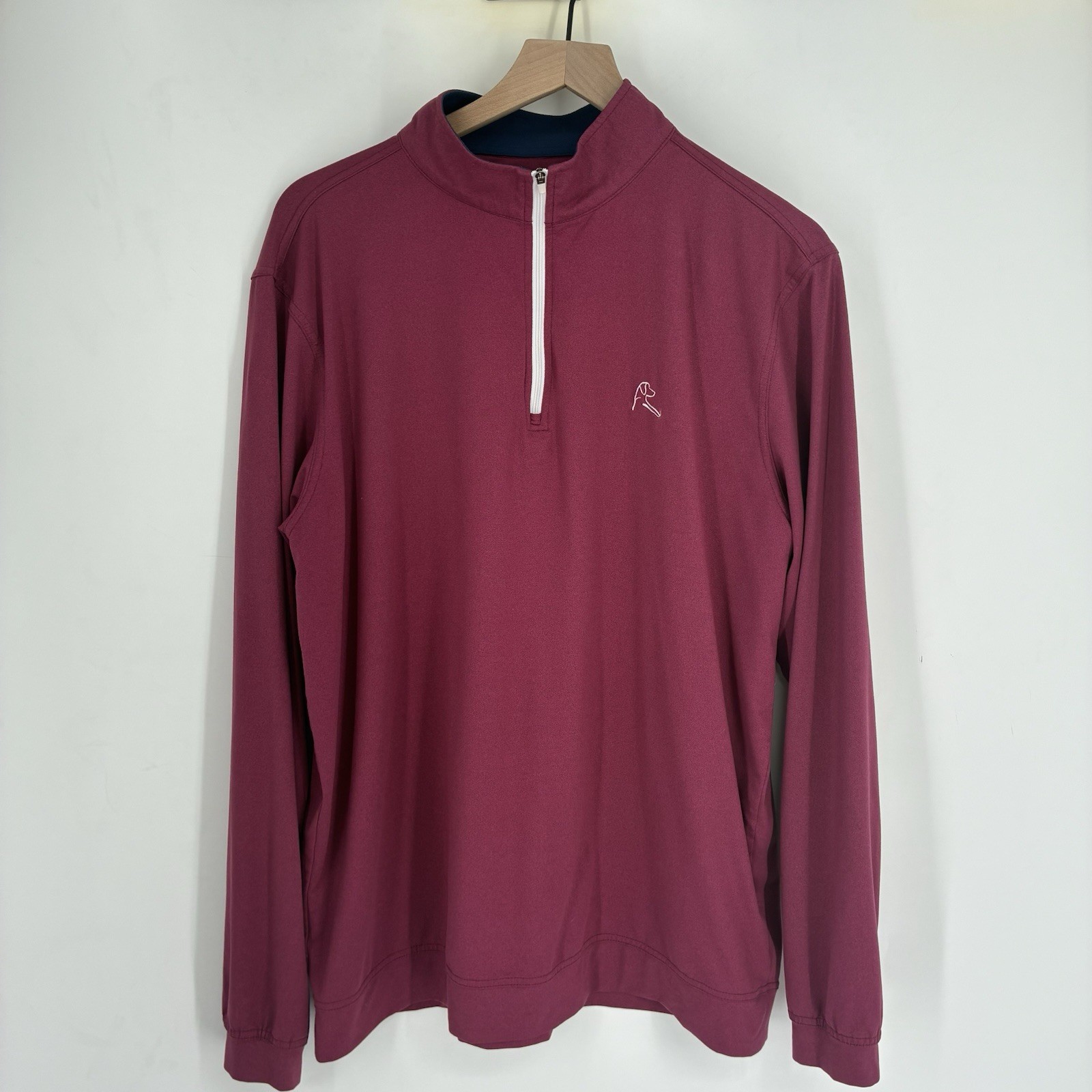 Rhoback Mens Large Performance Quarter Zip Pullover Maroon Berry Burgundy Nylon gallery