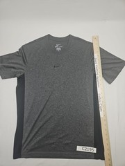 Nike Shirt Men’s Small Gray DriFit Center Swoosh Logo Runner Gym Workout T Shirt