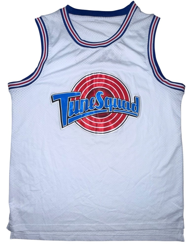Tune Squad Bugs Bunny Men's Large Space Jam Basketball Jersey White Mesh Tank #1
