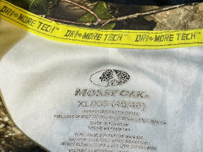 Mossy Oak Dri More Tech Camouflage T-Shirt Men's XL Real Tree Hunting Top EUC gallery
