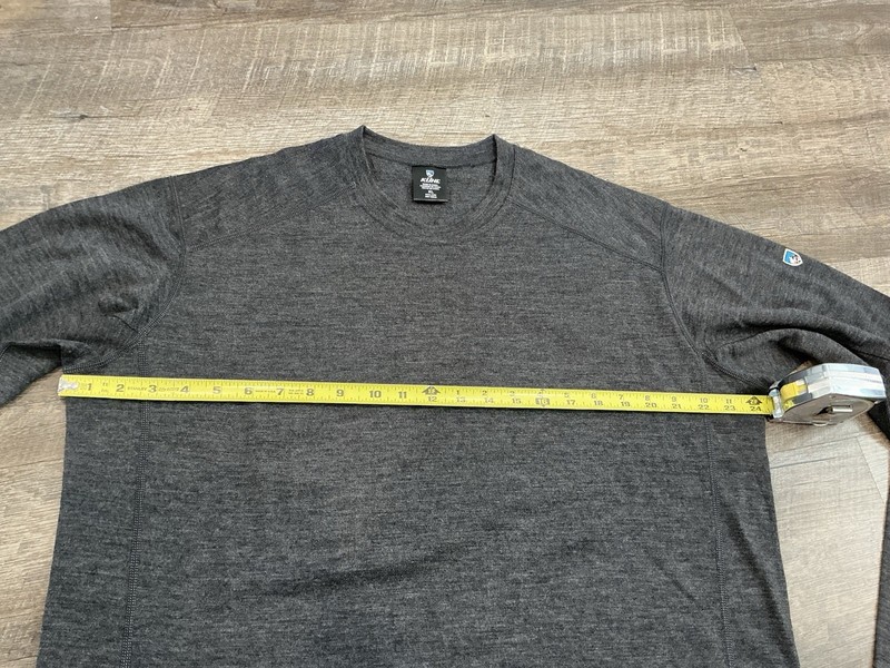 KUHL Men’s Size XL Skar Long Sleeve Merino Wool Baselayer Skar Crew Gray 3080 gallery