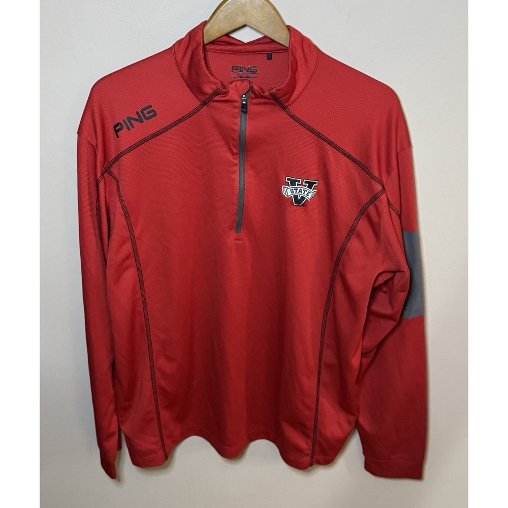 PING Performance Red 1/4 Zip Golf Long Sleeve Pullover V State XL
