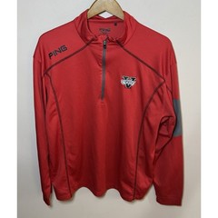 PING Performance Red 1/4 Zip Golf Long Sleeve Pullover V State XL
