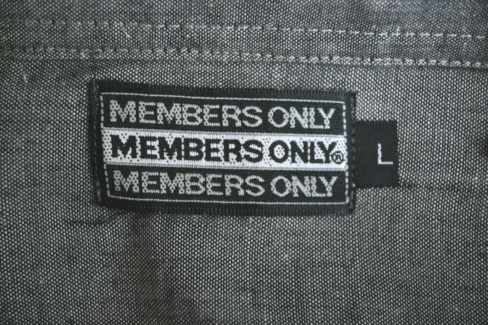 Retro Members Only Pullover Long Sleeve Gray Three Button Top Size L RN#28593 gallery