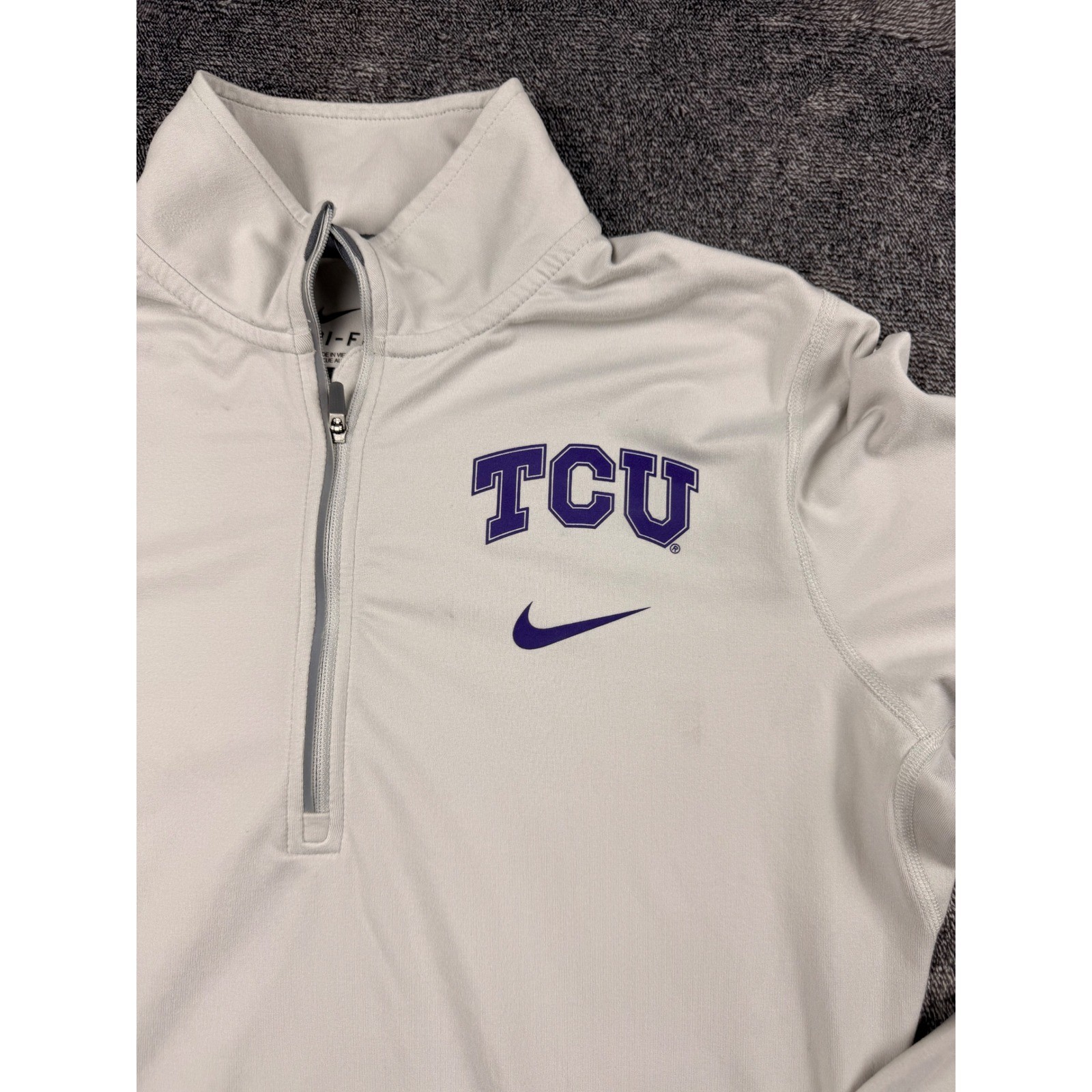 Nike TCU Horned Frogs Dri-FIT Quarter Zip Pullover Gray Mens Medium Thumbholes gallery