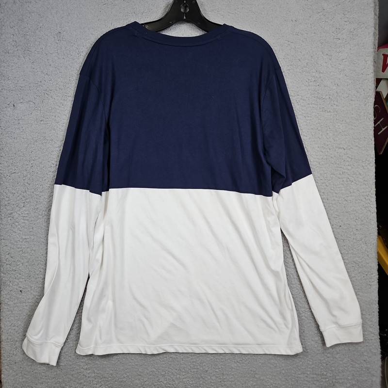Under Armour Men's Loose Long Sleeve Shirt Pullover Sz Lg Two tone blue/white gallery