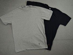 Polo Ralph Lauren Shirt Mens Large Gray Blue Lot Of 2 Cotton Pony Made In USA
