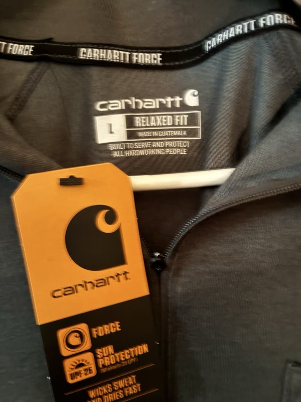 NWT Carhartt Force LS Mid weight Shirt Men’s Size Large Relaxed Fit Quarter Zip gallery