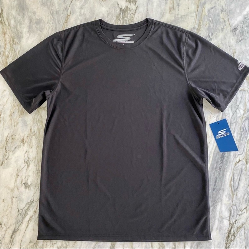 SKECHERS PERFORMANCE Men’s Black Vent Tech Athletic Workout Tee Size Large gallery