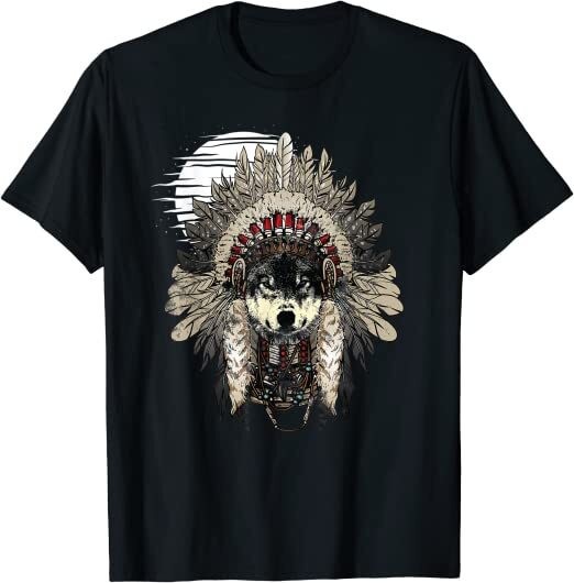 New Wolf Moon Native American Great Shirt Made in USA Size S to XL gallery