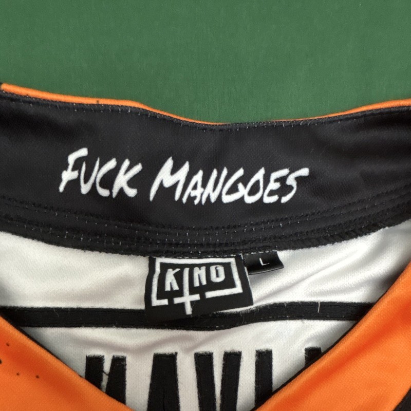 Sullivan King Mango Dubstep Orange/Black Baseball Rave Jersey Large gallery