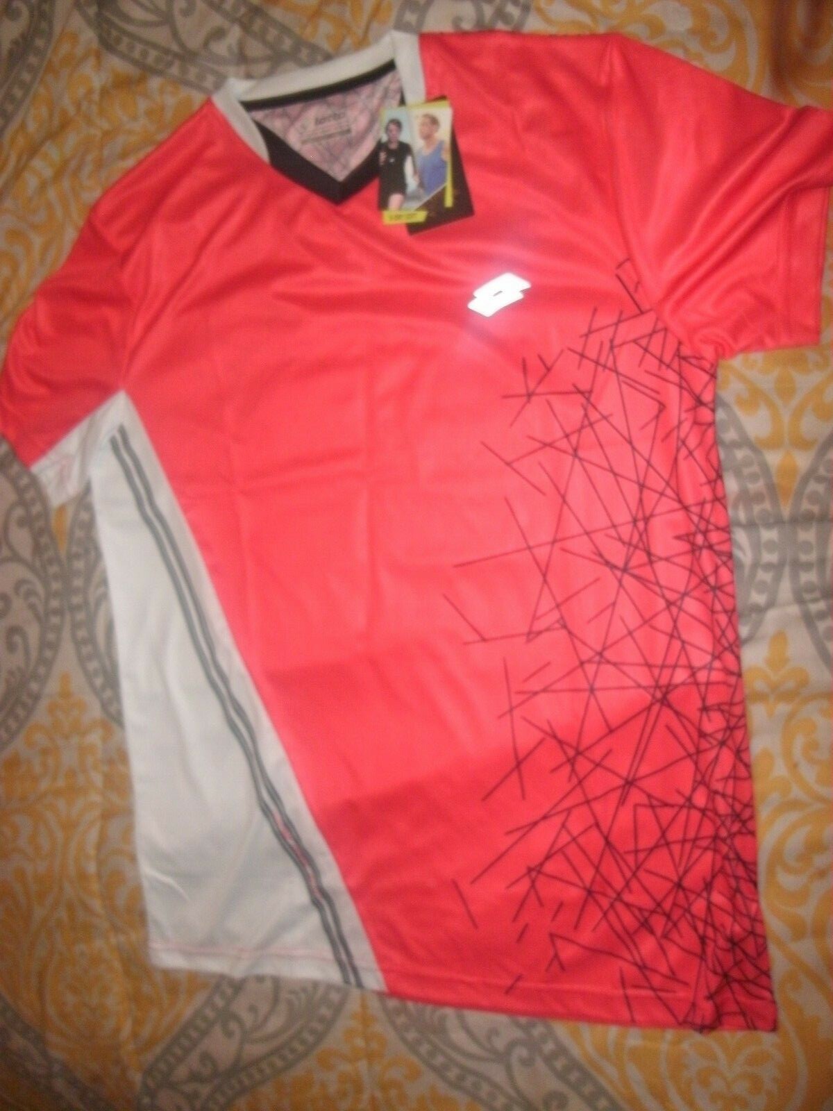 Lotto Mens Red Soccer Shirt Italian Sports Design Size S (B78) gallery
