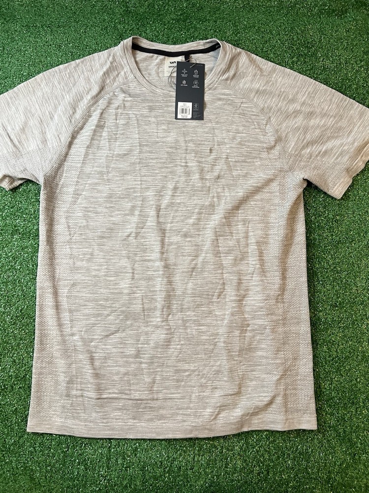 VRST Mens Small SS Circuit Seamless Top Space Dye Gray Athletic Shirt