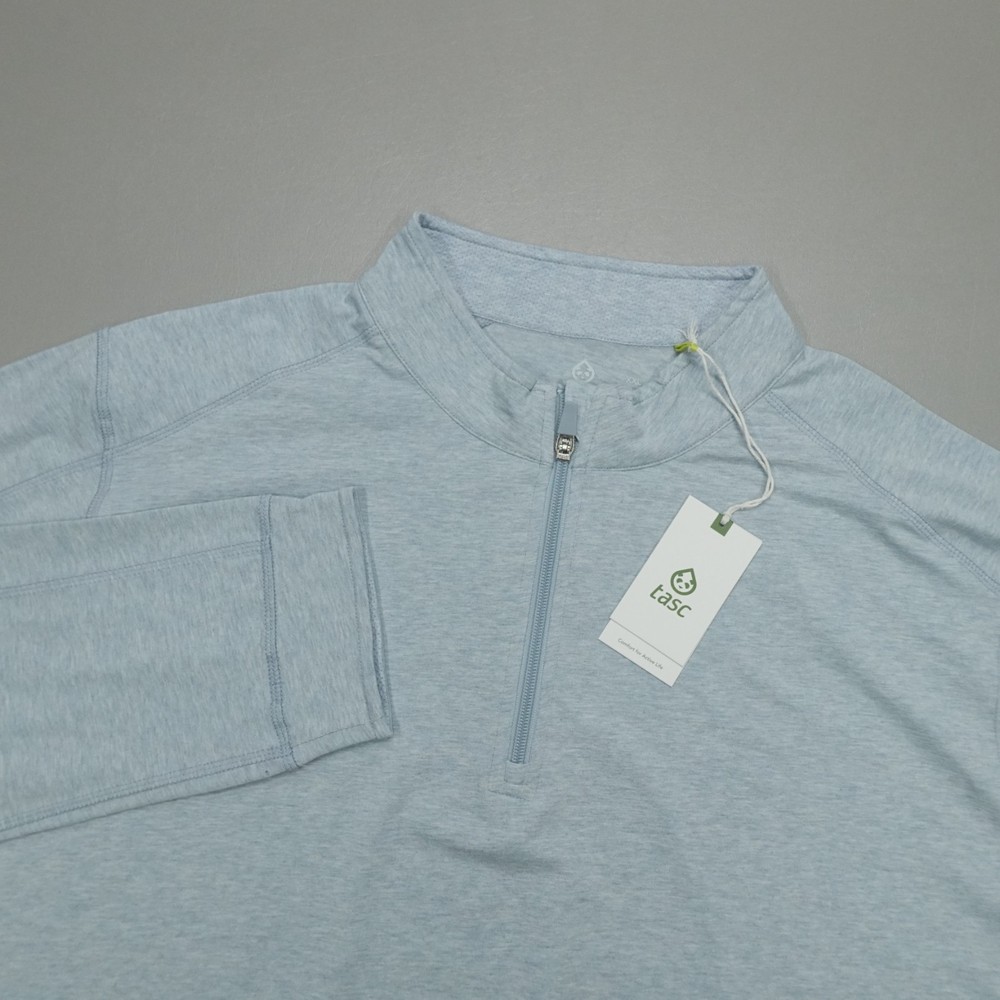 Tasc Carrollton Performance 1/4 Zip Pullover Mens Size 3XL Cloud Heather Organic