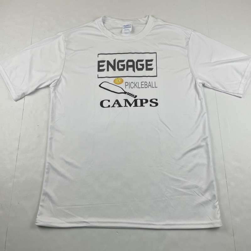 Engage Pickleball Camps T-Shirt Men’s M Active Polyester Short Sleeve White gallery