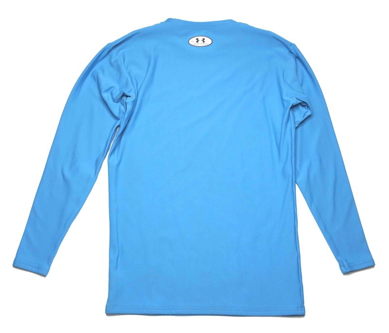 Under Armour ColdGear Light Blue Compression Crew Long Sleeve Shirt Mens Size L gallery