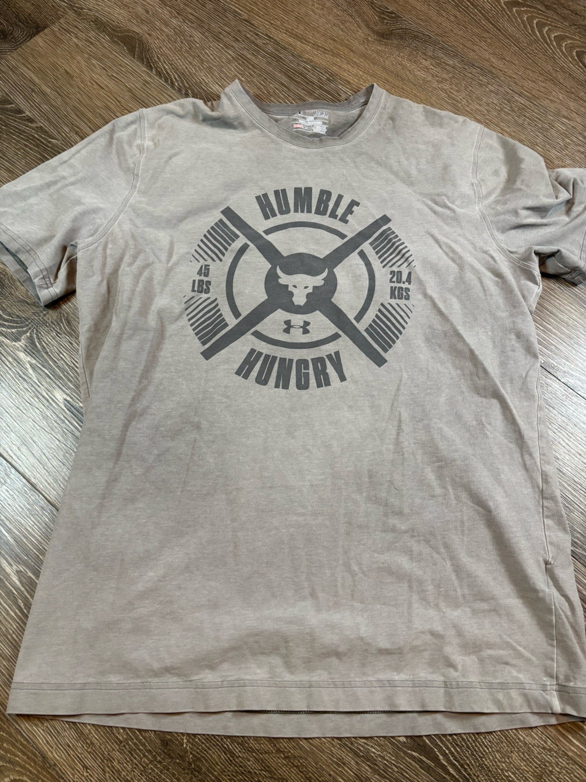 UNDER ARMOUR HUMBLE HUNGRY BULL GRAY LARGE ATHLETIC T-SHIRT PROJECT ROCK MEDIUM gallery