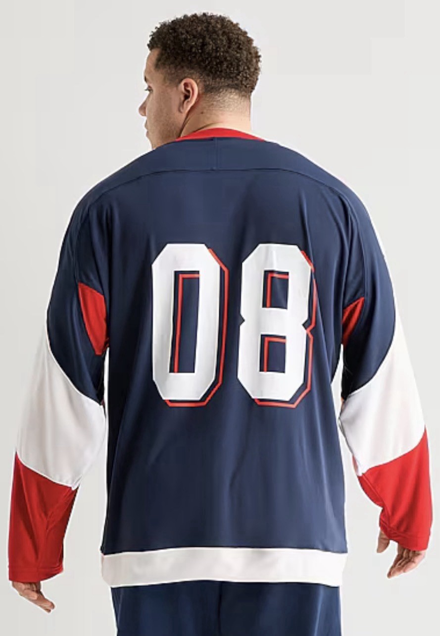 Xersion Mens Y Neck Long Sleeve Moisture Wicking Big and Tall Jersey gallery