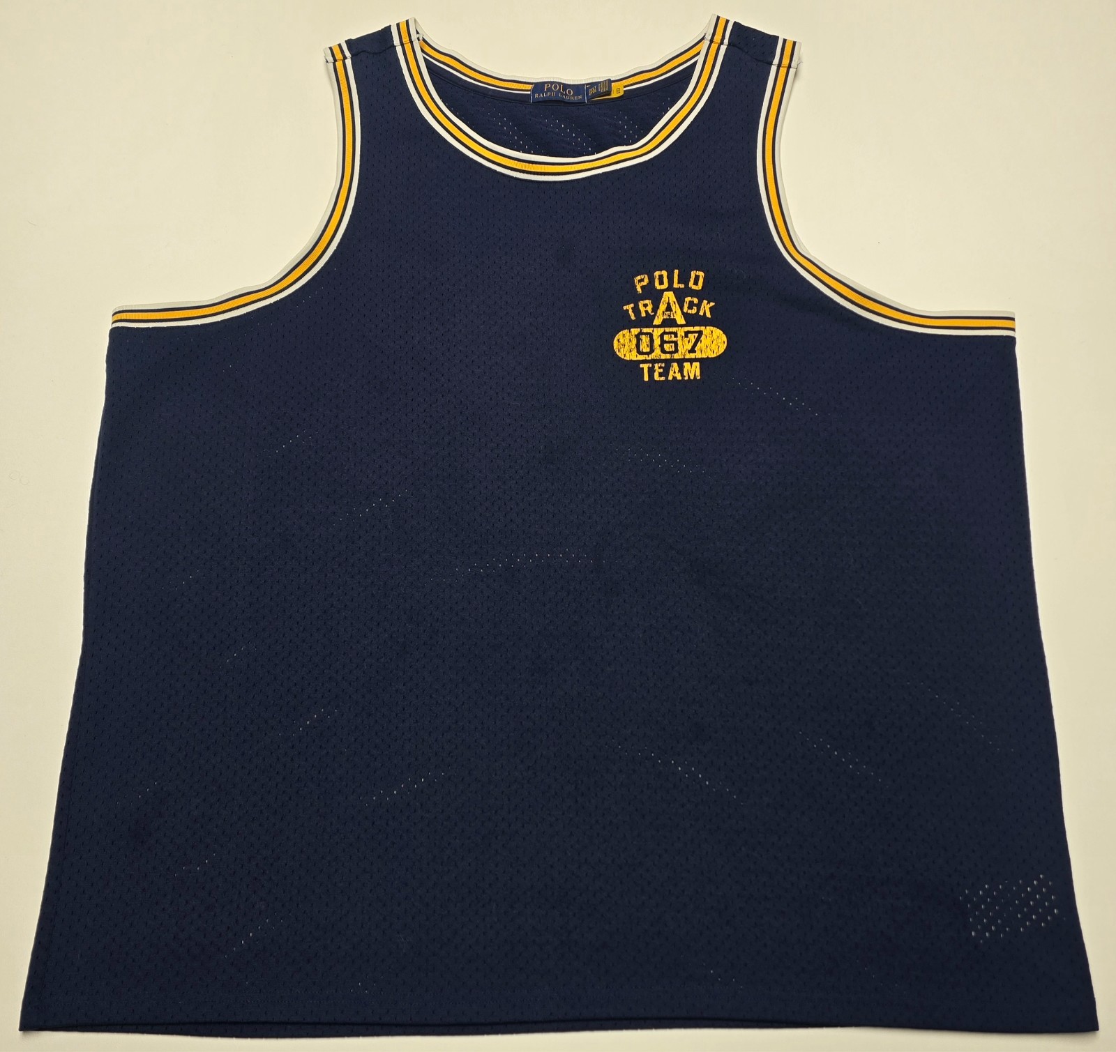 Polo Ralph Lauren Track Team 067 Jersey Mens 2XLT Navy Mesh Tank Top Big Tall gallery