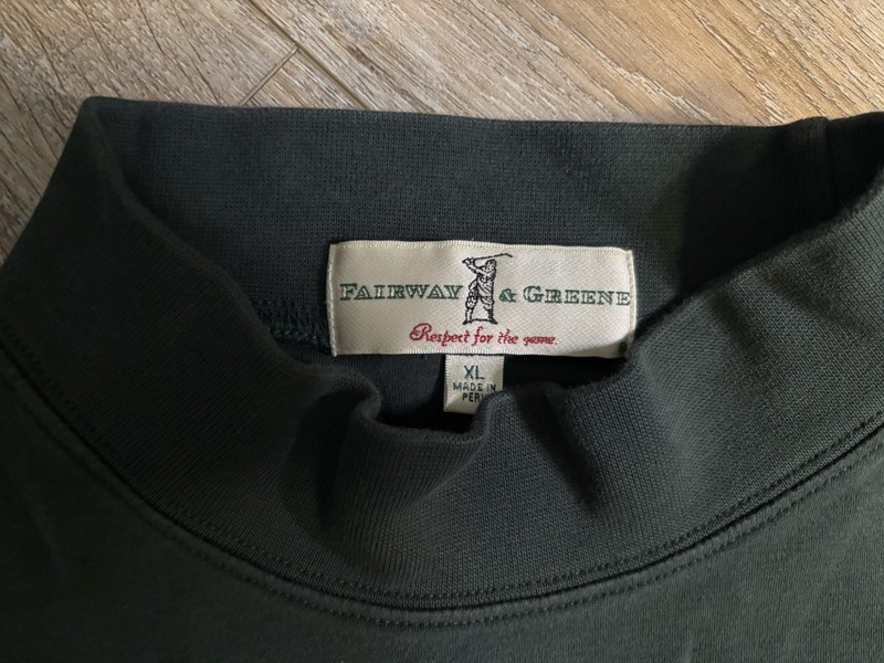 Fairway & Greene Men’s Green Long Sleeve Mock Neck Pima Cotton Golf Shirt XL gallery