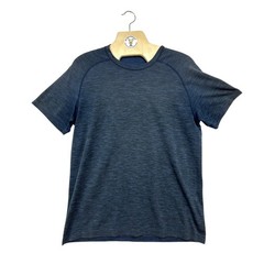 Lululemon Mens Short Sleeve Crew Neck T Shirt Athletic Performance Gray Blue L