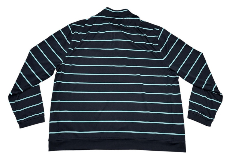 Greg Norman Tasso Elba XL 1/4 Zip Pullover Golf Shirt Blue Striped Play Dry Mens gallery