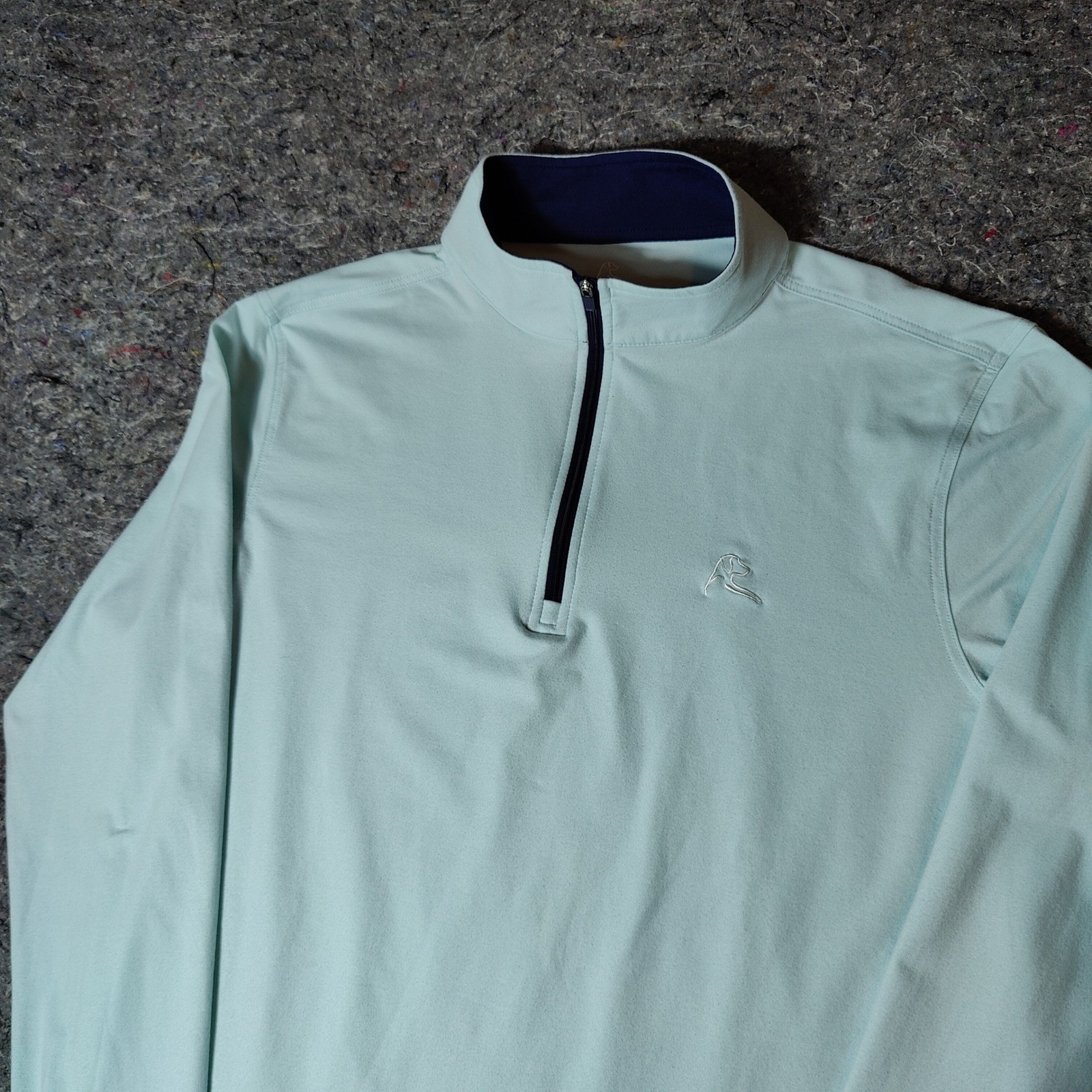 Rhoback Mens Performance Q-Zip Pullover Mint Green Size Medium Golf gallery