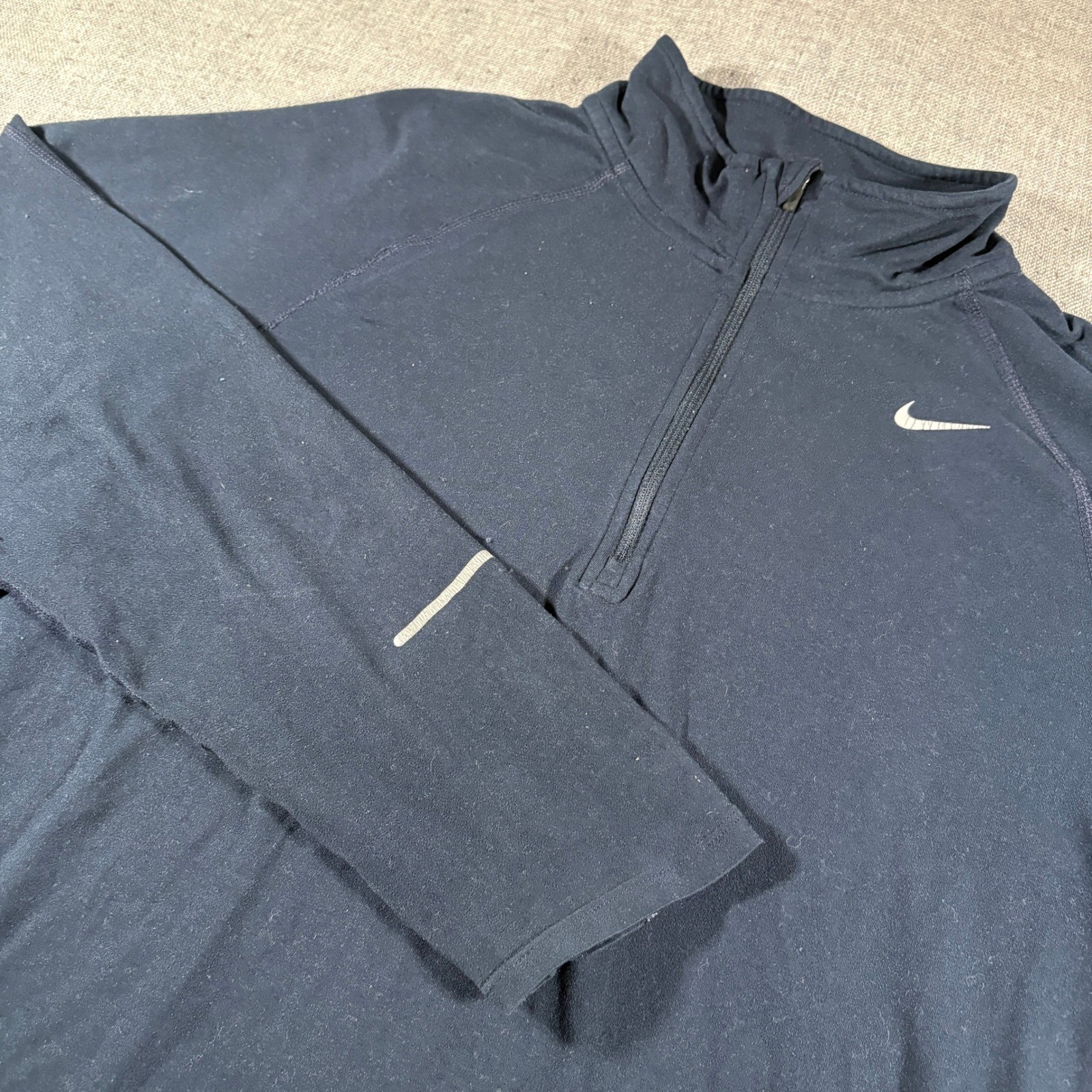 Nike Dri-FIT Quarter Zip Pullover Mens Medium Black Long Sleeve Running Top gallery