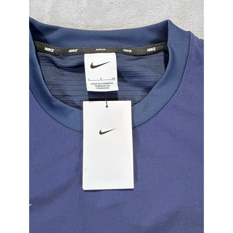 Nike Player Pullover Baseball Long Sleeve Jersey Top Blue Size S New gallery