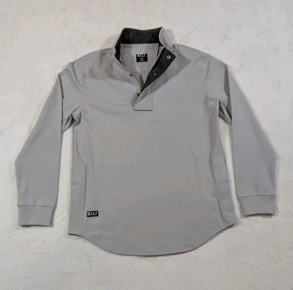 BYLT Jacket Mens Medium Gray Elite Fairway Drop Cut Pullover Outdoor Hiking A2* gallery
