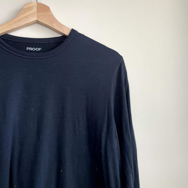 PROOF merino wool long sleeved black base layer men's size medium winter gallery