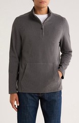 Men’s Rainforest Iron Gate 1/4 Zip Pullover Top Mock Neck Kangaroo Pocket S