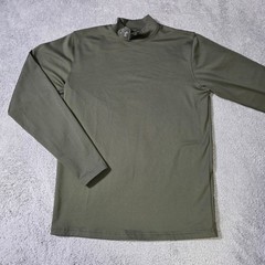 Under Armour Mens M ColdGear Mock Neck Olive Green Fitted Thermal Base Layer