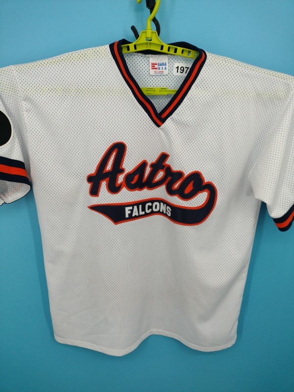 Vtg 90s Eagle USA Baseball Jersey 2XL White Mesh #8 Astro Falcons Youngstown Men gallery