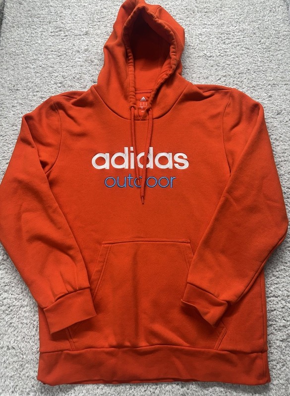 Adidas Performance OUTDOOR Pullover Training Sweatshirt Mens Large Orange Logo gallery