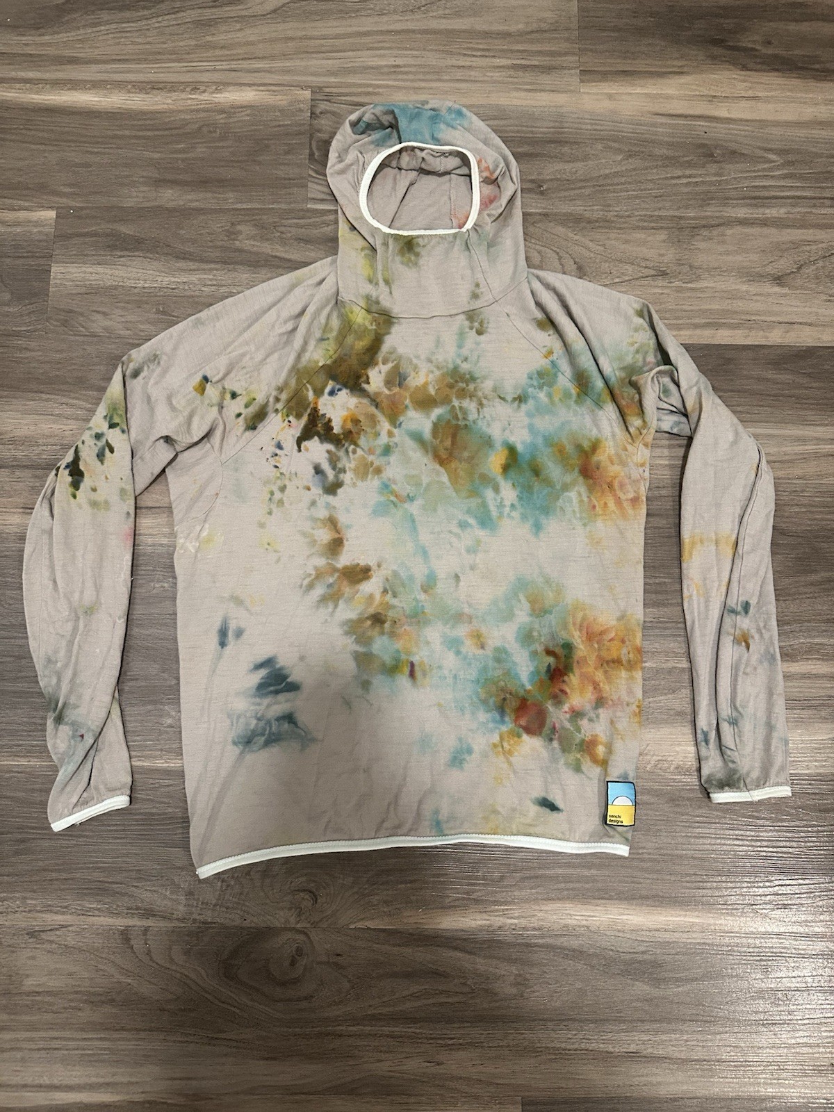 Senchi Designs Merino Wool Ice Dye Sun Hoodie Size Medium One of a Kind gallery