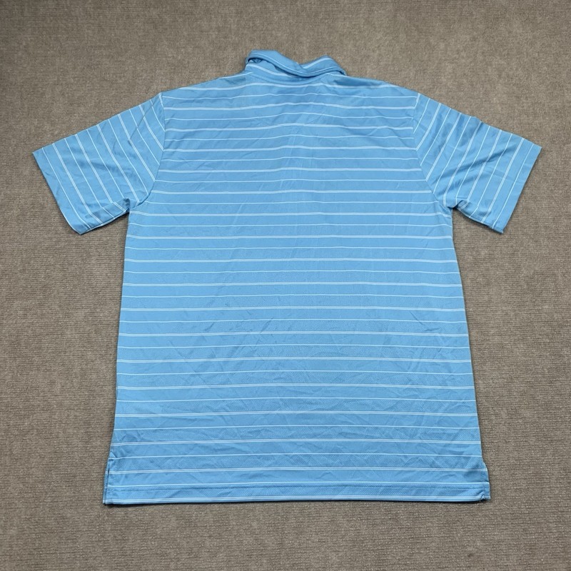 Brooks Brothers Polo Shirt Performance Series Mens Large Blue Striped S/S gallery