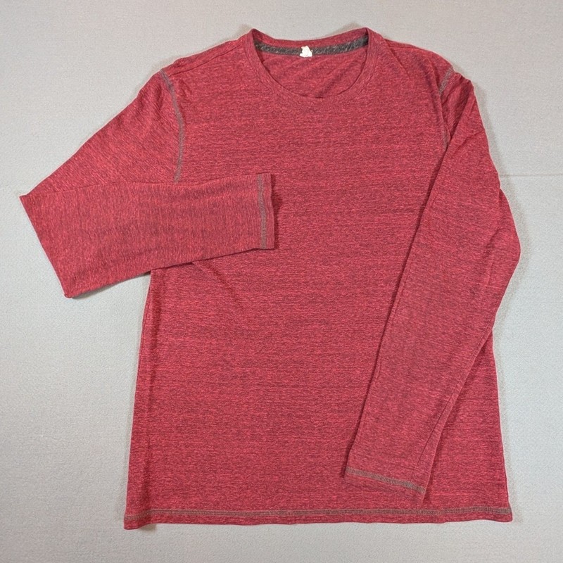 Alo Mens Long Sleeve Marled Performance Athletic Top Size L Red gallery