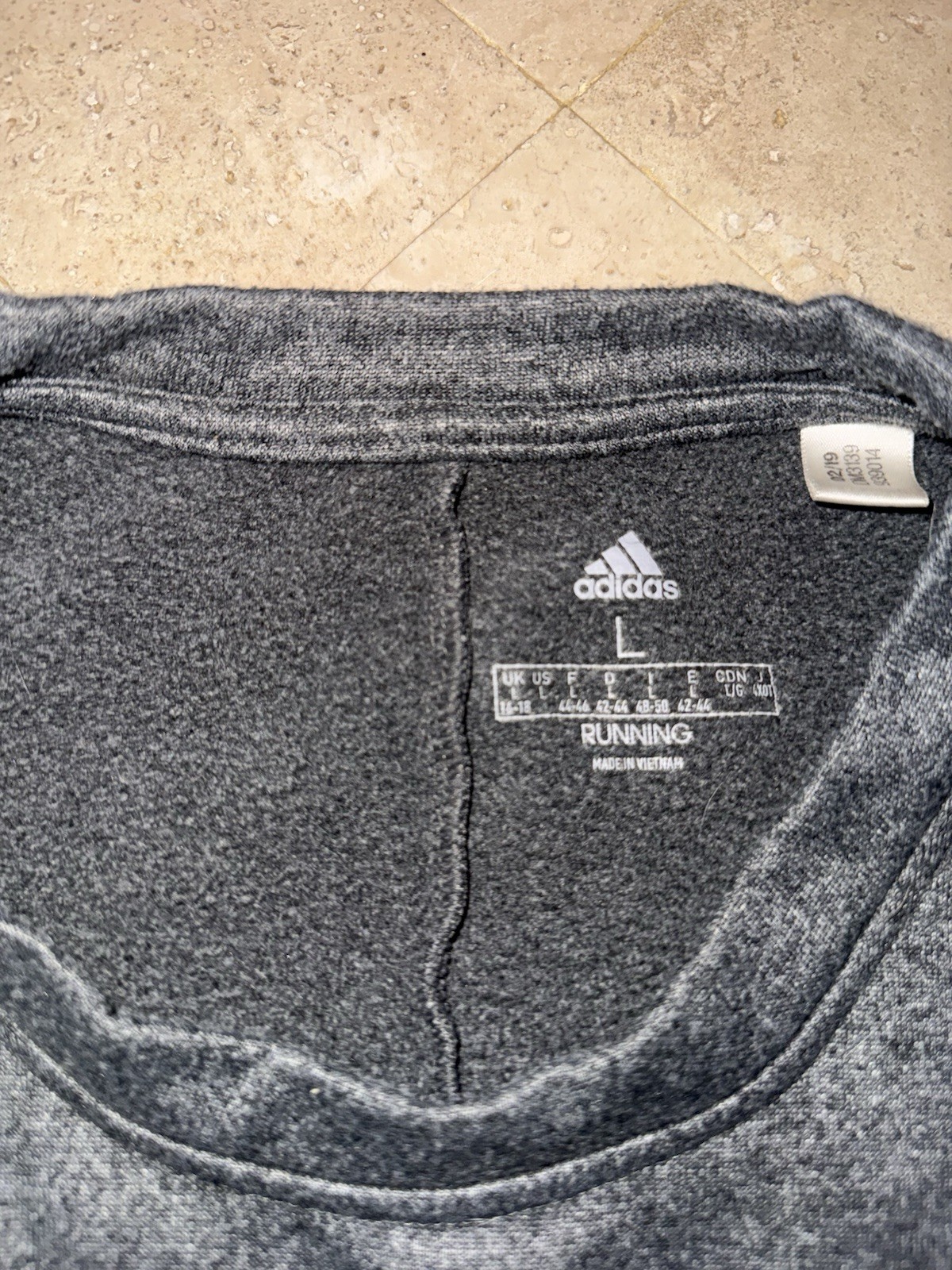 Adidas Running Gray Long Sleeve Performance Athletic Shirt Size L gallery