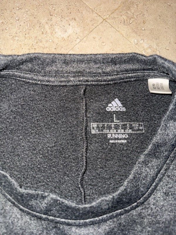 Adidas Running Gray Long Sleeve Performance Athletic Shirt Size L gallery