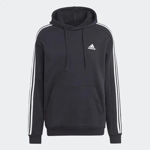 adidas Men's Essentials Fleece 3-Stripes Hoodie Black Sz Large NWT gallery
