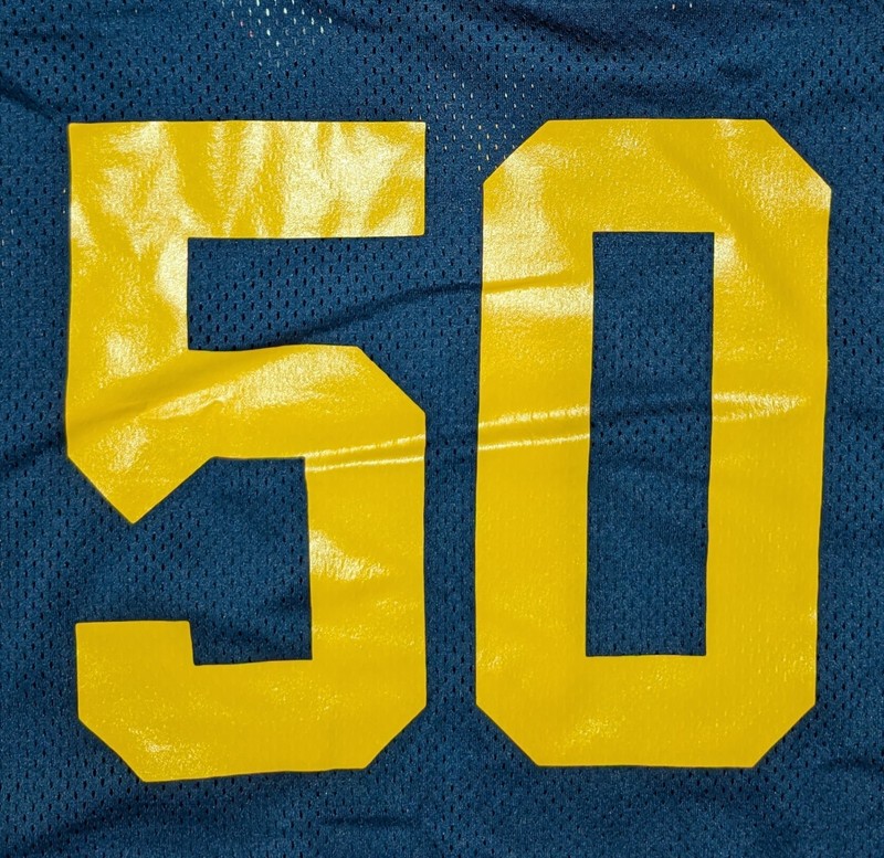 VTG BIKE MICHIGAN Colors Blue & Maize Mesh Football Jersey #50 Size Large - NWT gallery