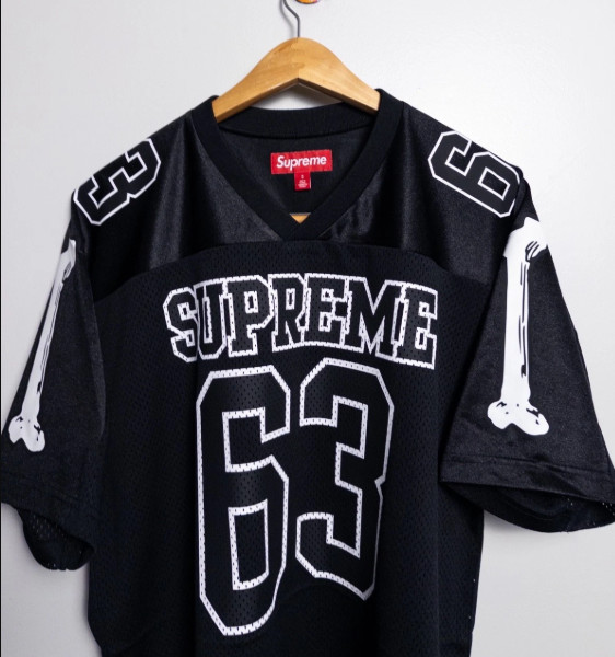 FW25 Supreme Bones Football Jersey Graphic Logo Black New Size S-XL FreeShipping gallery