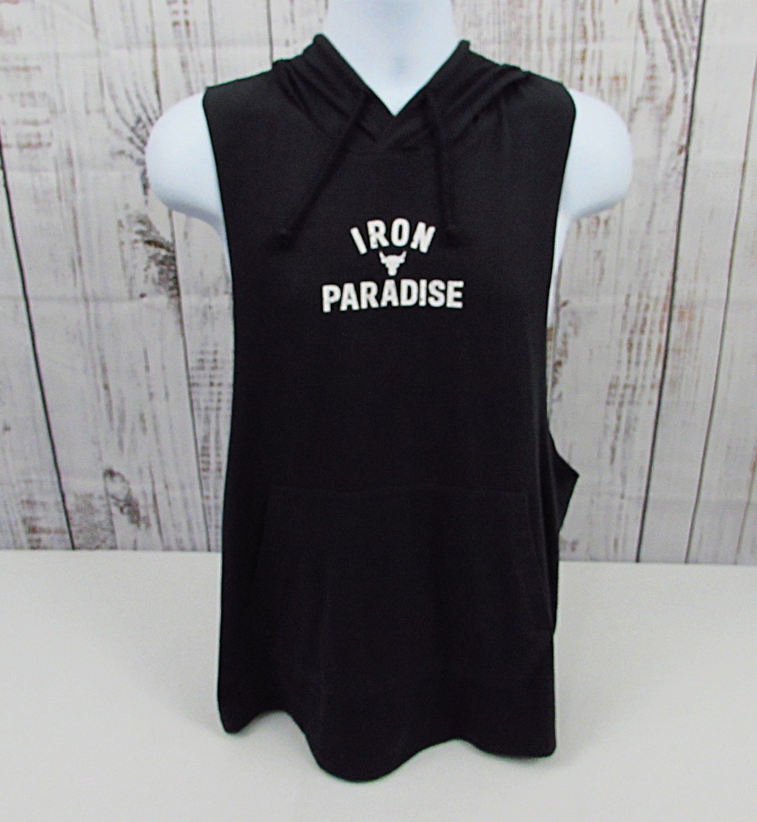 Under Armour Project Rock Tank Top Men's Large Loose BLK Workout /Gym /Training gallery