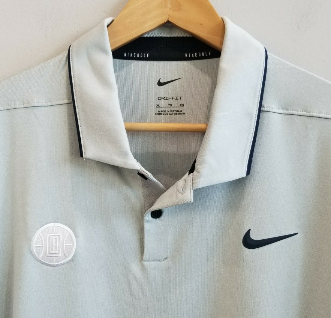 Nike Dri-Fit Vapor Performance Gray Golf Polo Shirt LA CLIPPERS DH0608 Men's XL gallery
