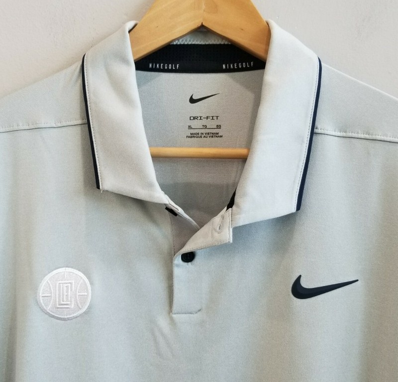 Nike Dri-Fit Vapor Performance Gray Golf Polo Shirt LA CLIPPERS DH0608 Men's XL gallery