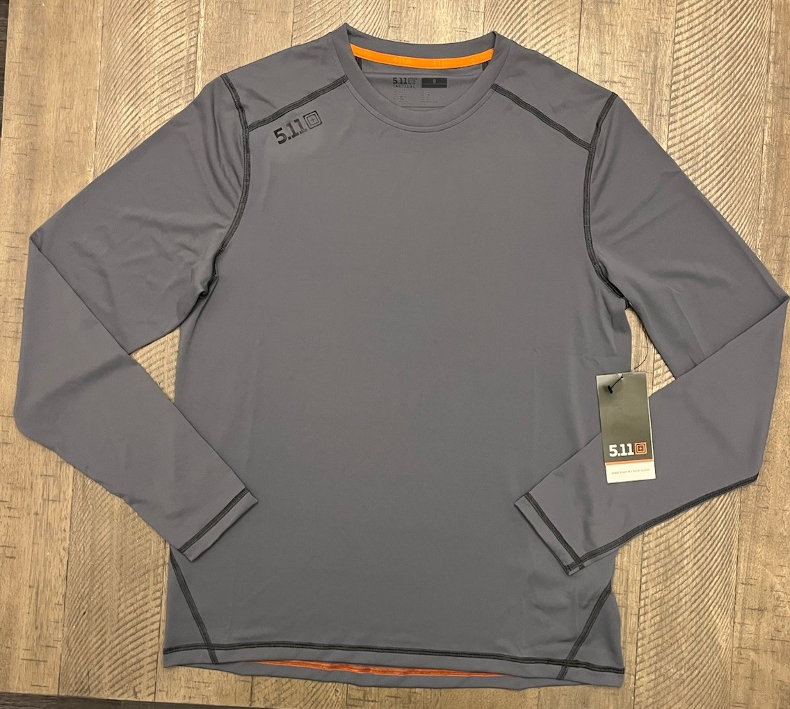 NWT 5.11 Tactical Pullover Mens S Gray Range Ready Long Sleeve Performance Shirt gallery