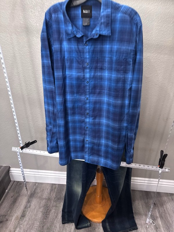 511 Tactical Blue Check LONG SLEEVE SHIRT 2XL XXL 18 x 36/37 gallery
