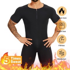 Men Sauna Shirt Heat Trapping Sweat Suit, Gym T-Shirt Workout Tank Top Trimmer